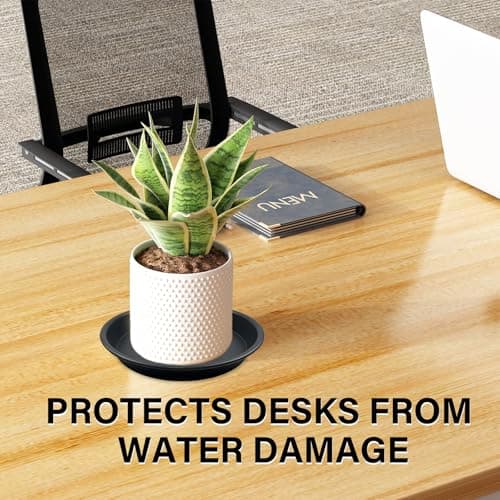 Garrdeen 6 Pack 8 Inch Black Plant Saucers, Heavy Duty PP Plastic Plant Trays for Pots, Durable Flower Pot & Planter Saucers, Water Catcher Drip Trays Indoor Outdoor Use - Thumbnail 6