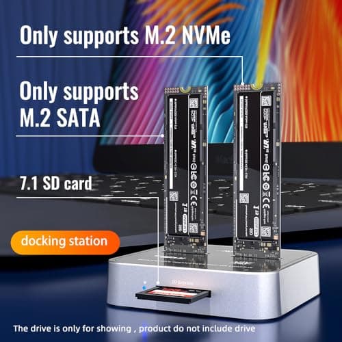 MAIWO K3016SD NVMe SATA SD 3 Bay SSD Docking Station, 10Gbps M.2 SSD Reader Adapter Enclosure, Compatible SD Express/M.2 NVMe SATA SSD. (Not Support Clone) - Thumbnail 2