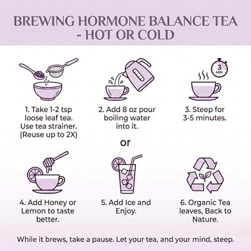 Hormone Balance for Women Tea with Red Raspberry Leaf, Chamomile, Peppermint, Nettle & Chaste Tree Berry – Organic Herbal Loose Leaf Tea for Women, Caffeine-Free, Daily Balance & Women’s Wellness Support - Thumbnail 6