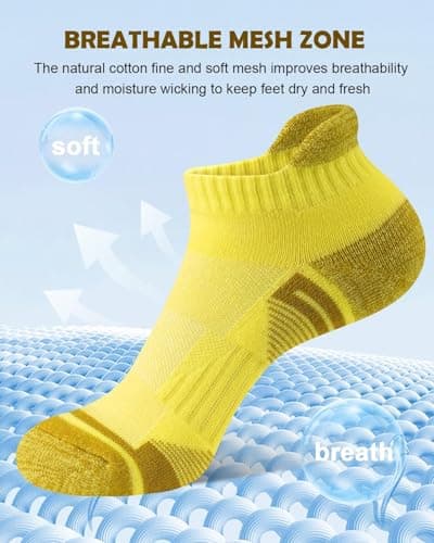 Etmdoeve Womens Ankle Running Socks Cushioned Anti-Blister Comfort Athletic Socks (5 Pairs) - Thumbnail 3