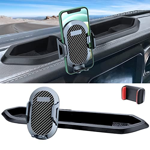 DIAMOOKY Phone Mount for 2018-2023 Jeep Wrangler JL JLU and 2020 2021 2022 2023 Gladiator JT Dash Multi-Mount Phone Holder w/Storage Tray Accessories, Not for Wrangler 4xe - Image 1