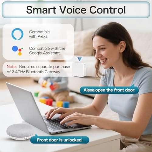 Keyless Entry Door Lock Deadbolt with Handle Set, Smart Locks for Front Door, Digital Door Lock with Keypad Set, Door Code Lock with Touchscreen, Compatible with Alexa, Satin Nickel - Thumbnail 6