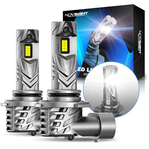 NOVSIGHT 9005 Bulbs 48000LM 600% Brightness HB3 1:1 Mini Size Fog Light Bulb Set 6500K Cool White, Pack of 2 - Image 1