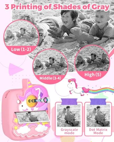 Kids Camera Instant Print, Christmas Birthday Gifts for Girls Age 3-8, 48MP &1080P Children Camera with Photo Paper, Portable Toy Instant Camera for Kids 3 4 5 6 7 8 9 10 Year Old Girls - Thumbnail 3