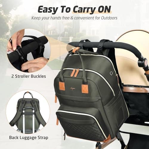 Tonyeee Diaper Bag Backpack, Extra Large Baby Diaper Bag for 2 Kids Twin - Thumbnail 6