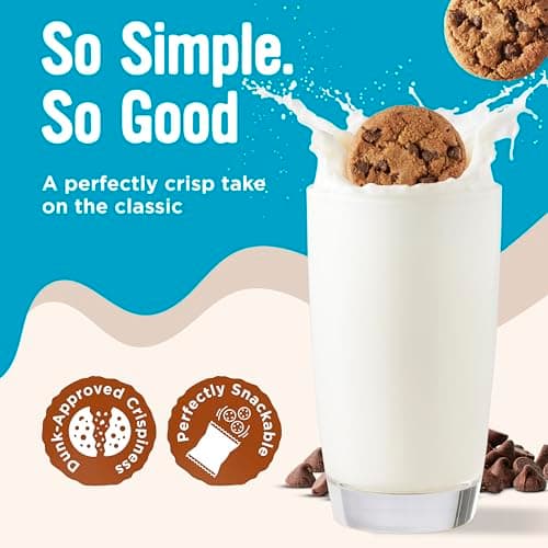 Cooper Street Snacks It's Just a Cookie - Thin & Crispy Butter Cookies, Nut, Soy & Seed Oil Free, School Safe For Kids Or Lunchbox For Adults - Chocolate Chip - 12 Pack (1.25oz) - Thumbnail 4