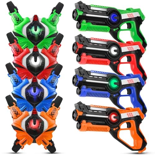 Stlloys Laser Tag, Laser Tag Guns Set of 4 with Vests, Infrared Lazer Tags Game, Lazer Tags Set 4 Player for Kids Adults, Toys for Kids Ages 6 7 8 9 10 11 12+ Year Old Boy Birthday - Image 1