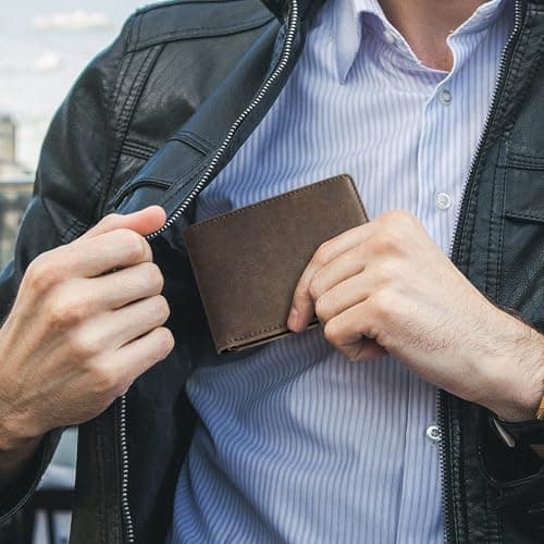 Gostwo Mens Wallet RFID Blocking Slim Minimalist Bifold Wallet with ID Window & Business Card Holder, Thin Front Pocket Design, Stylish Wallet for Men, Teen, Boyfriend, Husband - Thumbnail 6