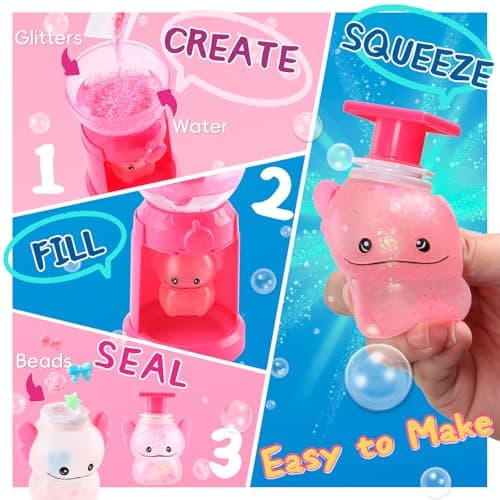 JMMICO Make Your Own Squishies, 6 Packs Sea Animals Squishy Making Kit, Mix Fill and Squeeze Reusable Stress Ball Set, Craft Kit for Kids 4-8-12, Birthday Gift Idea for 5 6 7 8 Year Old Boys Girls - Thumbnail 2