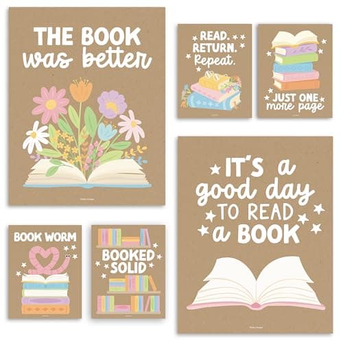 Hadley Designs Reading Posters for Classroom Elementary and Library Decor - 6 Reading Corner Decor for Classroom Decorations, Reading Strategies Library Posters, Kraft Bulletin Board Decorations - Image 1