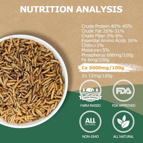 HARTOMPET 1LB Non-GMO Dried Black Soldier Fly Larvae for Chickens, Superior Calcium Boost, Better Than Dried Mealworms, Poultry Feed Ideal for Molting & Laying Hens, Wild Birds, Ducks | Top Grade BSF - Thumbnail 2