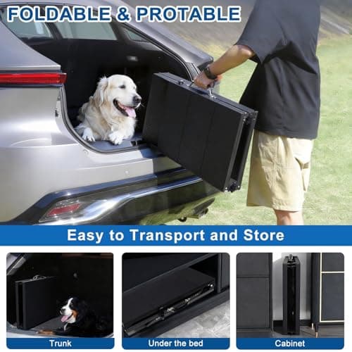 Dog Ramp for Car 71" X 18.7" Extra Long Folding Aluminum Pet Ramp for Large Dogs up to 250 LBS, Portable Waterproof Dog Ramps for SUV Truck and High Bed - Thumbnail 5