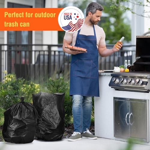 Delxo 30-33 Gallon Trash Bags, 250 Count – Medium Duty Garbage Bags, Thick, Durable & Puncture-Resistant Plastic Bolsas para basura, Perforated Design– Made in USA for Kitchen, Yard, Office (Black) - Thumbnail 5