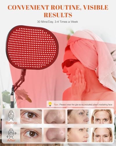 Astarexin Red Light Therapy for Face Body, 2-in-1 Infrared 432 LEDs Light Therapy with 660nm & 850nm Near Redlight Device Large Panel with Wireless Remote Stand Timer - Thumbnail 5