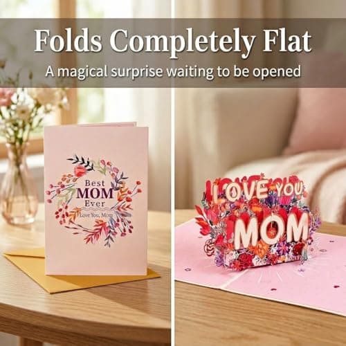 Haveself Mother's Day Card for Mom, 3D Pop Up Floral Greeting Card with Envelope and Message Note, LOVE YOU MOM Birthday Card for Mom, Unique Keepsake Gift from Daughter Son - Thumbnail 6