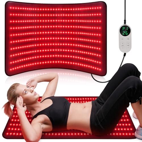 Pedete Red Light Mat for Body, 39’’×24’’ Large Infrared Light Pad with Timer Remote Control, 660nm 850nm Home Office Daily Use on Back Shoulder Knee Leg & Pets (with Storage Bag) - Image 1