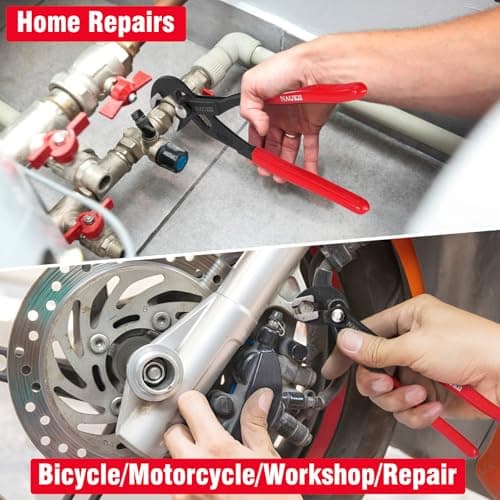 NAUKII 10inch Water Pump Plier for Home Repair‌ Comfortable Grip Pliers Motorbike Repair Adjustable Plier - Thumbnail 6