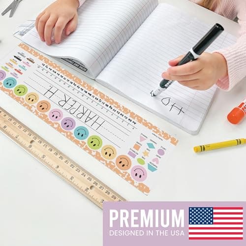 Hadley Designs Desk Name Tags for Classroom –36 Student Name Tags for Desks, 14.5x4.5 Name Plates for Classroom Decor, Teacher Supplies Pastel Nametags, 1st-3rd Grade Kindergarten Preschool Must Haves - Thumbnail 3