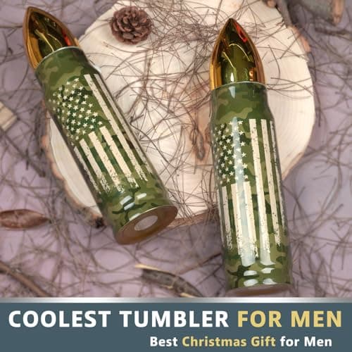 Birthday Gifts for Men Dad Him Adults Funny - 17 oz Camo Tumbler, Gifts for Man Who Have Everything - Unique Easter Anniversary Mens Presents for Boyfriend Husband - Camo Cup Green - Thumbnail 6