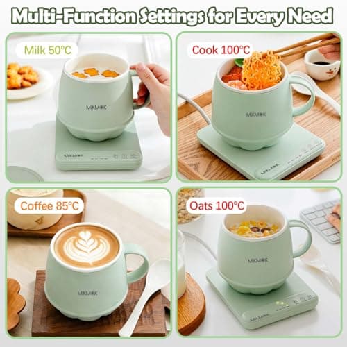 Table Boiling Water Mug, Beverage Warmer, 45-100℃ Temperature Control, 13.5Oz 300W Fast Coffee Heating Cup, 4H Keep Warm, Electric Coffee Mug for Office, Home, Dorm, Gift for Friends Family Coworkers - Thumbnail 4