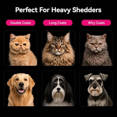 aumuca Undercoat Rake for Dogs & Cats – Deshedder & Grooming Brush – Dog Brush & Cat Brush for Long or Short Hair – Dematting Comb for Matted Fur, Kitten, Puppy, Rabbit, Horse - Thumbnail 3