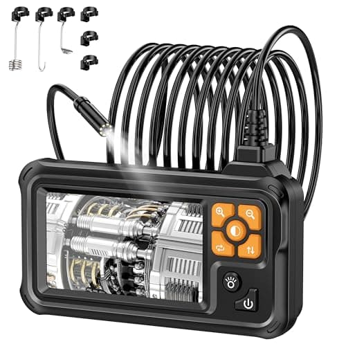 Industrial HD Digital Borescope, Lightswim 1080P 4.3" IPS Endoscope Inspection Camera with Handheld IP67 Waterproof Snake Sewer with 8 LED Lights 16.5ft Semi-Rigid Cable - Image 1