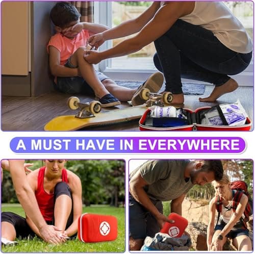 Car First Aid Kits 275Pcs Survival Gear Home Travel Size Small Emergency Kit Tactical Hiking EVA Camping Essentials Backpack Sports Office Boat Urgent Accident - Thumbnail 5