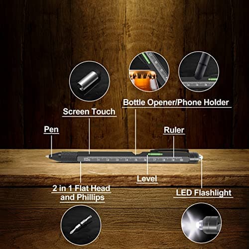 KEZKALS Fathers Day Mens Gifts for Husband Dad, 9 in 1 Multitool Pen Gifts for Men, Fathers Day Gift from Daughter Wife Son, Anniversary Birthday Gifts for Men, Dad Gifts for Grandpa Him, Gadgets Tool - Thumbnail 3