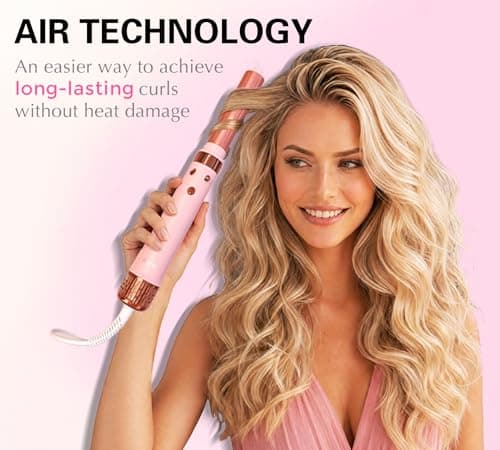 ABNER® 6 in 1 Professional Hot Air Styler - Powerful Hair Dryer Brush & Auto Curling Iron Set, Fast Drying Curling Volumizing Straightening, Styling Without Heat Damage, for All Hair Lengths - Thumbnail 4