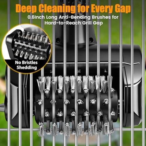 Electric Grill Brush for Outdoor Grill,Electric Grill Cleaner with 800 RPM Motor,Stainless Steel No Shedding Bristle Head,Cordless & Type-C Rechargeable,4000mAh BBQ Grill Brush with LED Light - Thumbnail 4