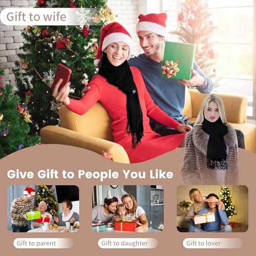 POKUSI Heated Scarf for Women Men, Eletric Heated Scarf with Rechargeable Battery 5000mAh, Ideal Gift for Christmas - Thumbnail 6