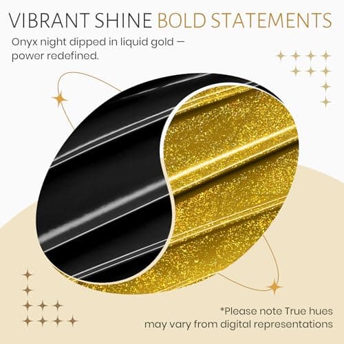 Solid Gel Nail Polish Set,Ombre Pat Painting Gel & Nail Art,6G Full-size 2 Colors Black & Glitter Dark Gold Soak Off UV Gel Polish kit Manicure Salon DIY Design at Home Gift for Woman - Thumbnail 6
