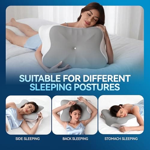 MOLBOX Cervical Neck Pillow for Neck Pain, Ergonomic Memory Foam for Side & Back Sleepers - Thumbnail 2