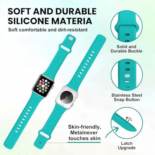 12 Pack Sport Bands Compatible with Apple Watch Band 38mm 40mm 41mm 42mm 44mm 45mm 46mm 49mm for Women Men,Soft Wristband Silicone Strap for iWatch Bands Series 11 10 9 8 7 6 5 4 3 2 1 Ultra SE - Thumbnail 2
