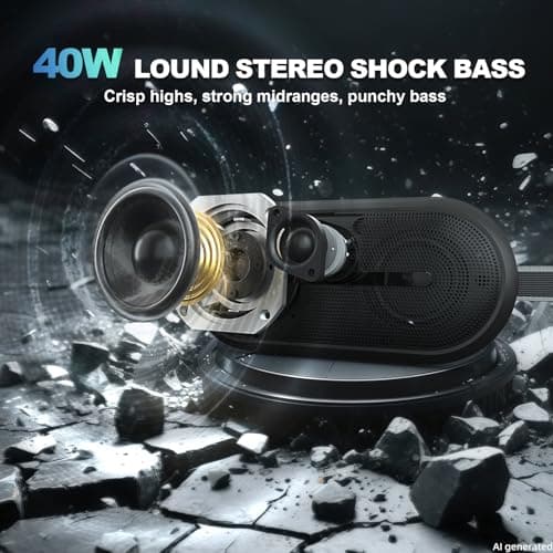 SOWO Portable Wireless Speaker Bluetooth with Immersive Bass, Punchy Sound - Thumbnail 2