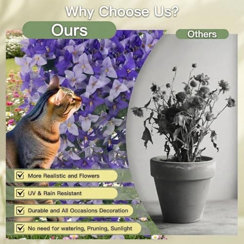 capirosa Artificial Flowers for Outdoors Fake Purple Bougainvillea Hanging Flower Decoration, 2Pcs Realistic Faux Silk Plants Long Trailing Vines, Spring Decor for Porch Patio Balcony Planter Yard - Thumbnail 3
