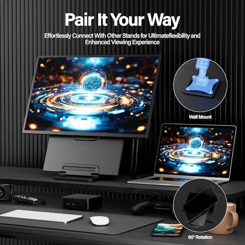 Setclod 23.8" Large Portable Monitor, 1080P FHD 100Hz Laptop Screen Extender, IPS 125% sRGB, Extra USB Hub for Office Gaming with Detachable Stand, Travel Monitor for Window, MAC, Xbox, Switch - Thumbnail 4