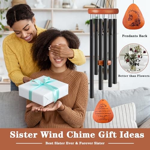 Sister Gifts, Sister Birthday Gift, 32" Sister Butterfly Wind Chimes, Sisters Gifts from Sister for Christmas Mothers Day - Thumbnail 2