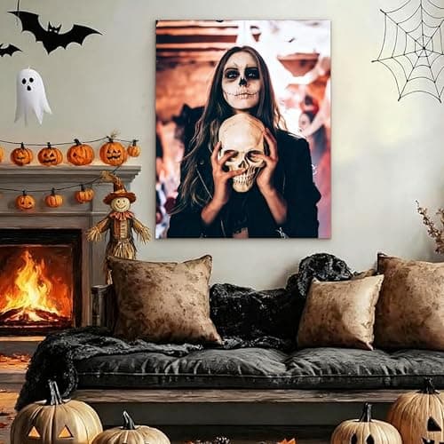 Halloween Custom Canvas Prints with Your Photos, Framed Canvas Wall Art Decorate Your Home, Halloween Interior Living Room, Bedroom and Party (8“ X 12") - Thumbnail 3