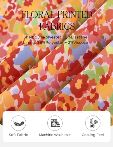 GRACE KARIN 2026 Boho Tops for Women Dressy Casual,Ruffle Sleeve Chiffon Blouses,V Neck Summer Fashion Clothes Orange S - Thumbnail 5