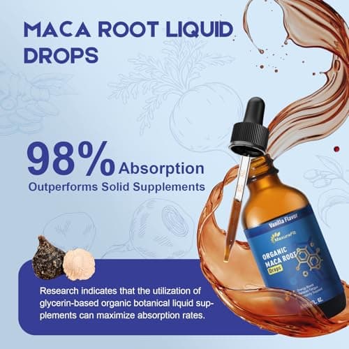 Maca Root Ashwagandha Liquid Drops - Maca and Ashwagandha Supplements with Goji Berry,Ginger Extract,L-Arginine and Magnesium Enhanced Energy 2 fl oz - Thumbnail 6
