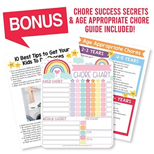 Hadley Designs Magnetic Chore Chart for Kids – Reward Chart for Kids, Dry Erase Responsibility Board for Children at Home, Fridge Behavior Tracker for Daily & Weekly Tasks, Rainbow Toddler Chore Board - Thumbnail 6
