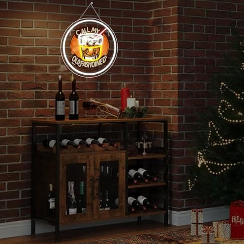 FAXFSIGN Call My Old Fasion Neon Sign Wine LED Neon Signs for Wall Decor Night Lights Music Bar Lamp for Home Led Light for Wine Tasting Club Gift for Party Decorations - Thumbnail 3