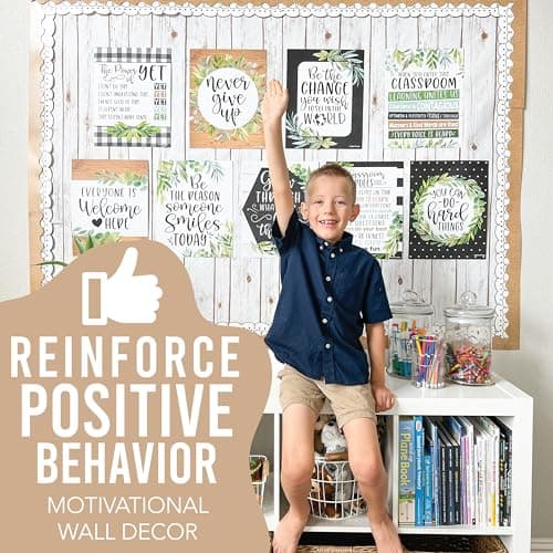 Hadley Designs Motivational Poster for Classroom Decor - 9 Growth Mindset Classroom Posters Elementary, Inspirational Wall Decor Middle School, Teacher Must Haves, Farmhouse Bulletin Board Decorations - Thumbnail 2