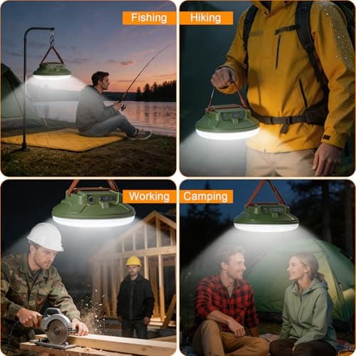 CREATE BRIGHT Camping Lights 9000mAh Rechargeable LED Lantern, Outdoor Camping Lantern with 4 Light Modes & Tripod Mount , Tent Light for Emergency, Photography, Repair, Hurricane - Thumbnail 3