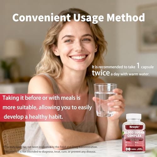 Blood Sugar Complex Supplement – Natural with 20 Active Herbs and Vitamins, Including Cinnamon, Bitter Melon, Black Pepper, Licorice, Vegan, Non-GMO, Gluten-Free, 120 Capsules - Thumbnail 5