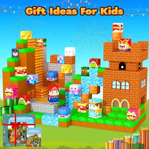 Magnetic Blocks Kids Toys & Games, Magnetic Building Cubes Montessori Construction Sensory Toys for 3-5 5-7 6-8 8-13 Year Old Boys Girls, Toddler for Ages 3+ Birthday Decorations Party Favors Gifts - Thumbnail 6