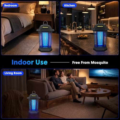 Klahaite Bug Zapper Outdoor, Electric Mosquito Zapper, Fly Zapper Indoor Fly Traps, Mosquito Repellent Outdoor Patio and Backyard Covers 1/2 Acre, 3 Prong Plug, 4200V, ABS Fireproof Plastic Outer - Thumbnail 4