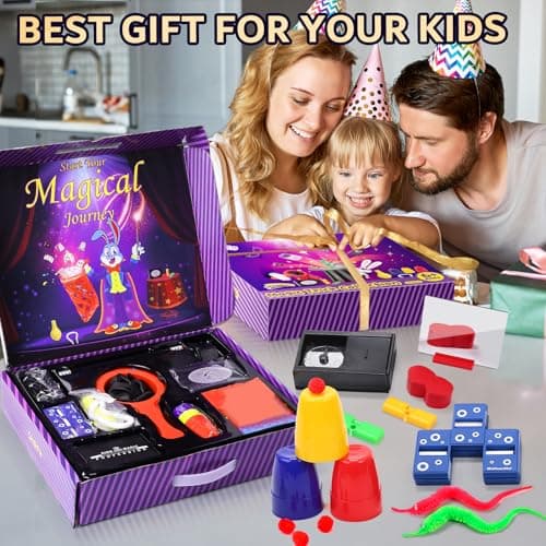 Skirfy Magic Kit-75+ Magic Tricks for Kids Age 6-8,Perfect Magic Toys for Kids,Featuring with Floating Vase,Double Magic Bag,Magic Mirror-Great Birthday Gifts for Boys Girls - Thumbnail 2