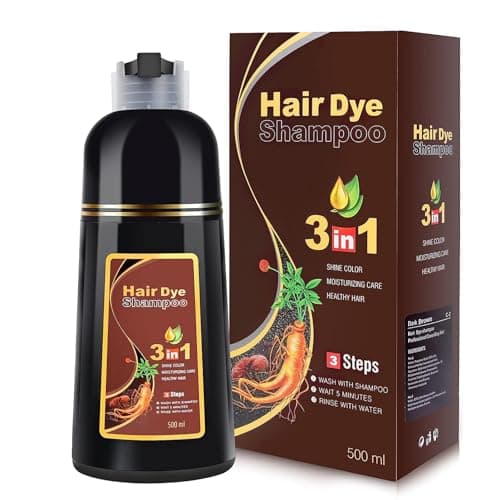 IIIMEIDU MEIDU Dark Brown Hair Dye Shampoo 3 in 1, Instant Hair Color Shampoo for Women Men, Herbal Ingredients Coloring in Minutes 500ML - Image 1